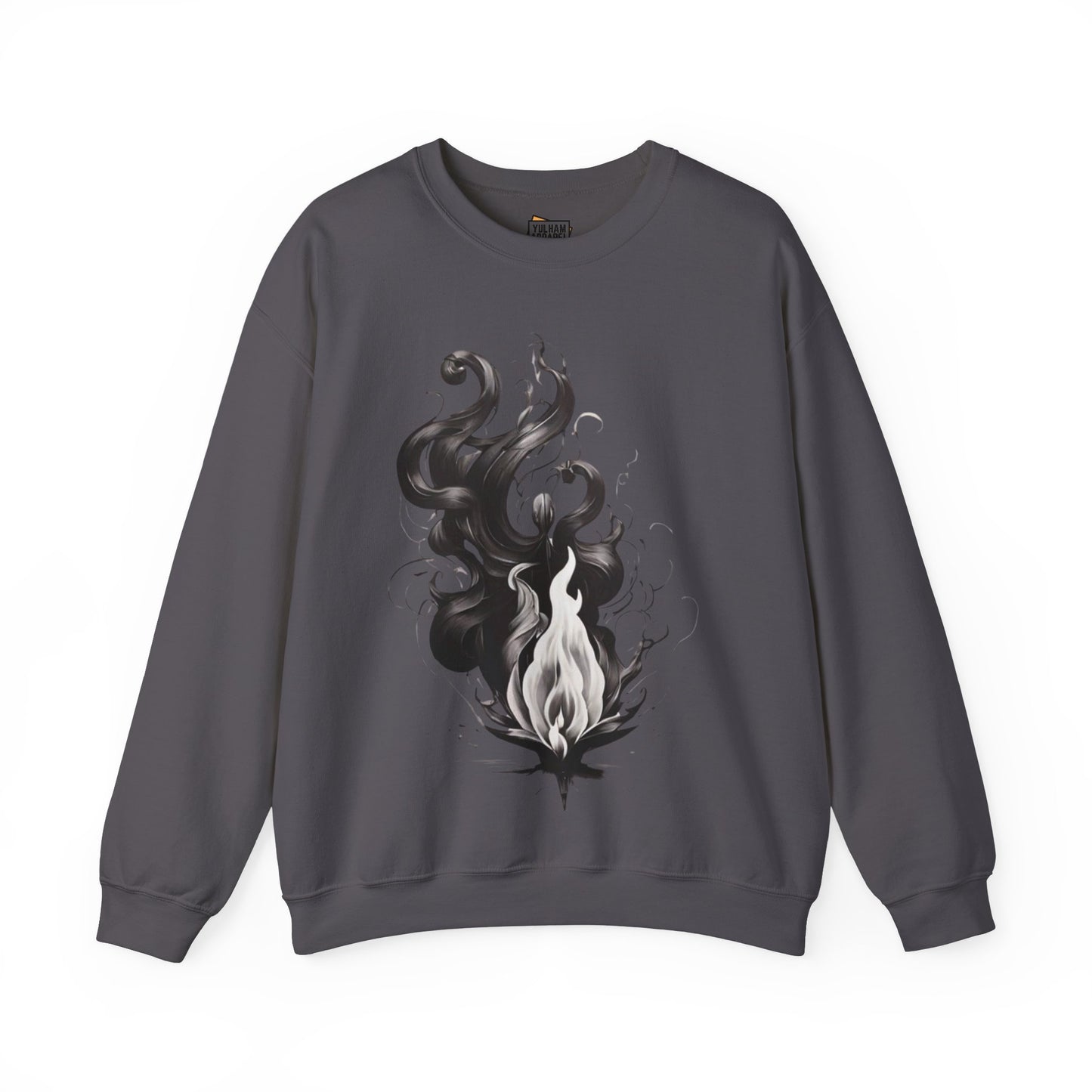 Black and White Flame - Unisex Crewneck Sweatshirt