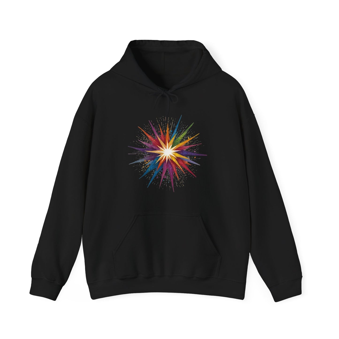 Colourful Exploding Star - Unisex Hooded Sweatshirt