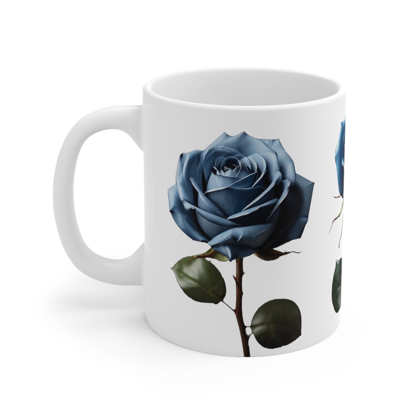 Blue Roses Mug - Ceramic Coffee Mug 11oz