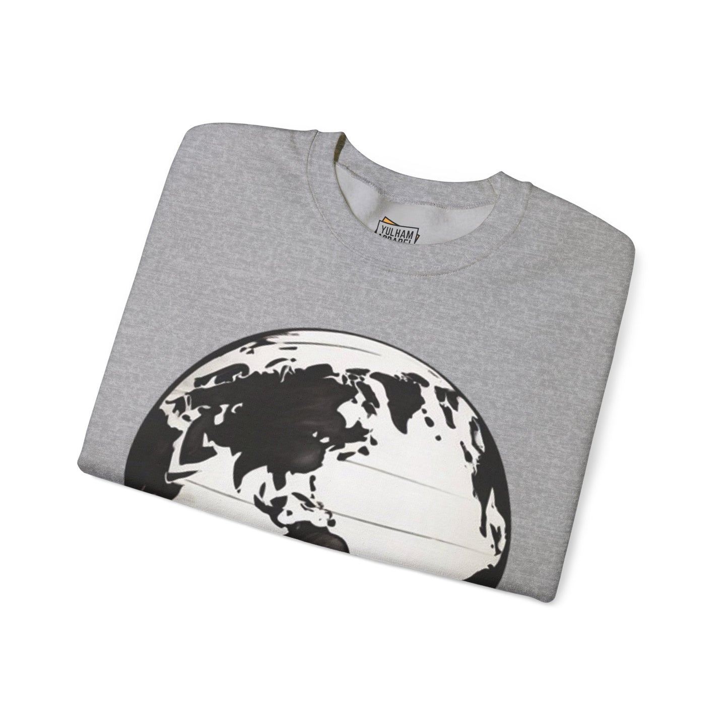 Black and White Earth Sphere - Unisex Crewneck Sweatshirt