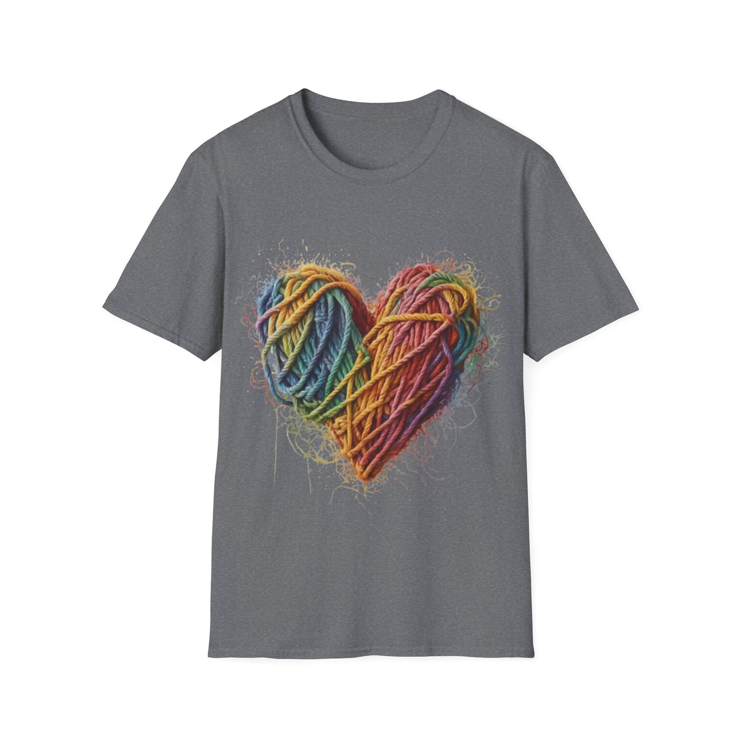 Multicoloured Ropes Love Heart - Unisex T-Shirt