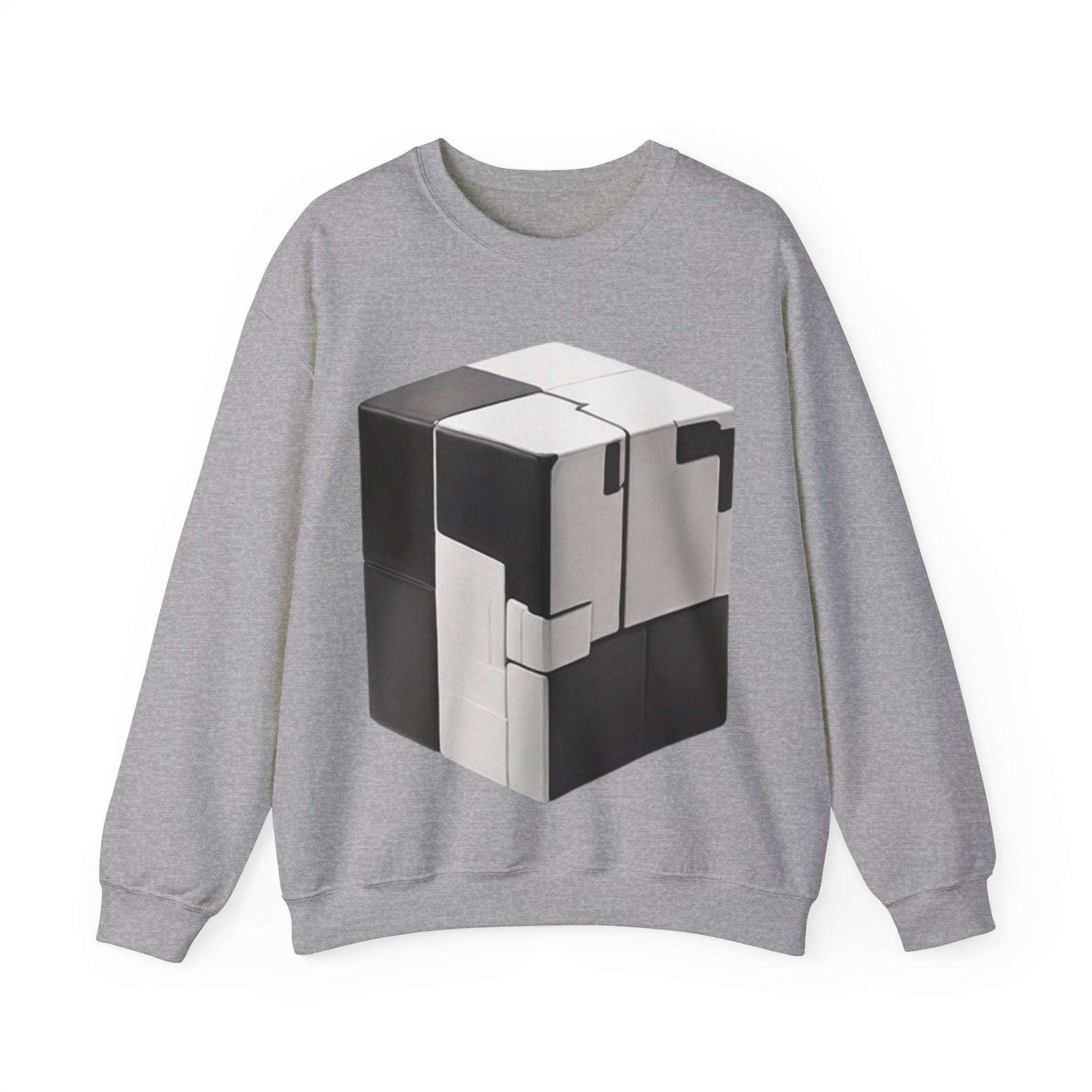 Black and White Cube - Unisex Crewneck Sweatshirt