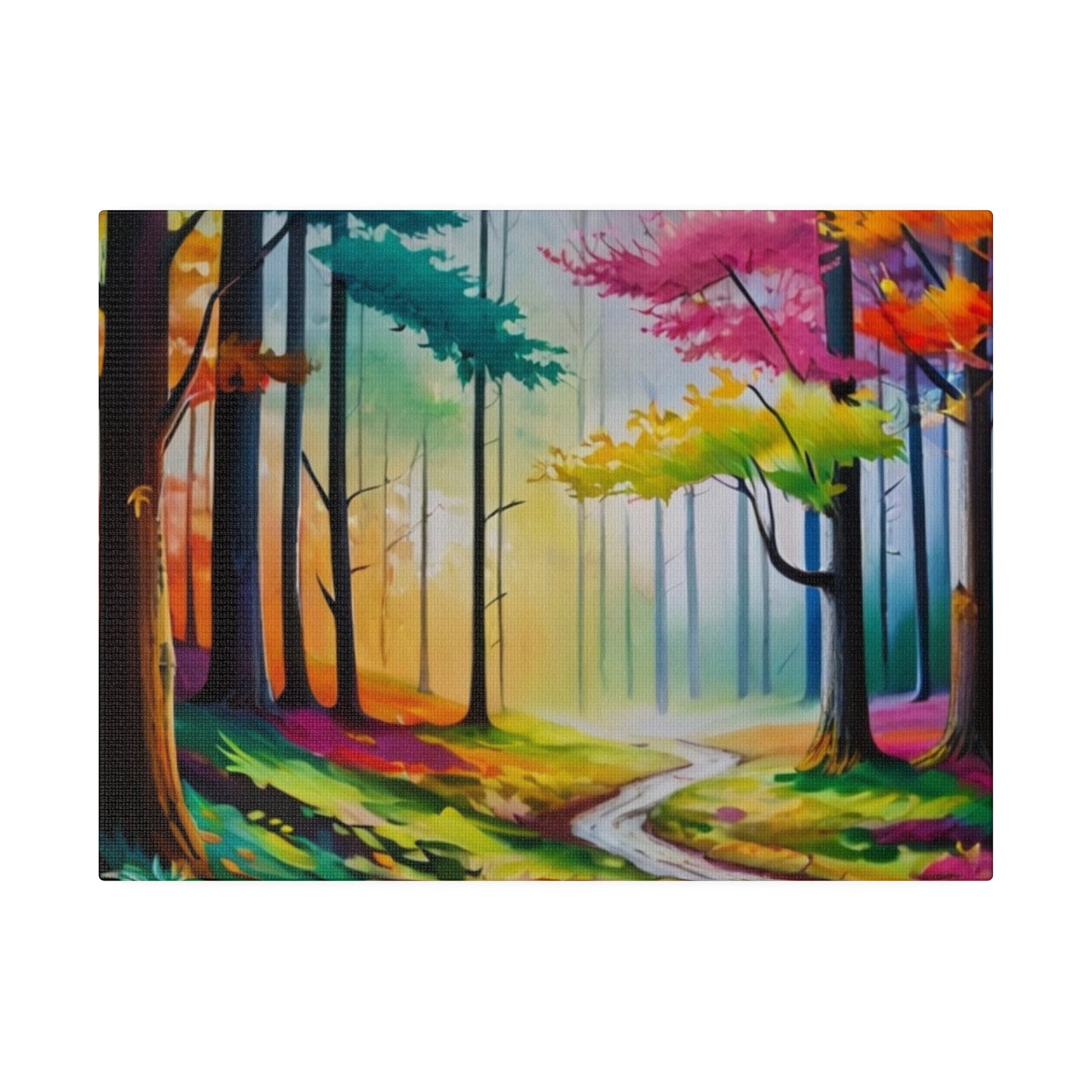 Colourful Forest Pathway Canvas - Matte Canvas, Stretched, 0.75"