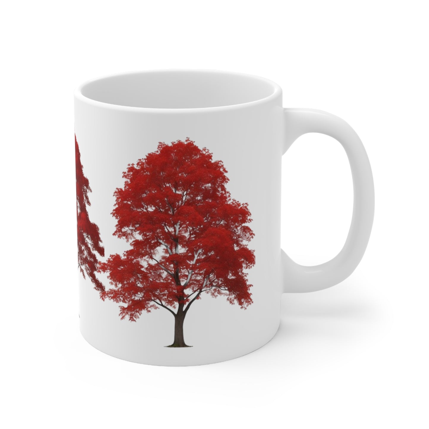 Red Trees Mug - Ceramic Coffee Mug 11oz