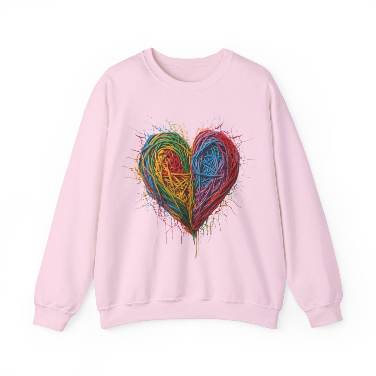 Multicoloured Scoubidou Love Heart - Unisex Crewneck Sweatshirt