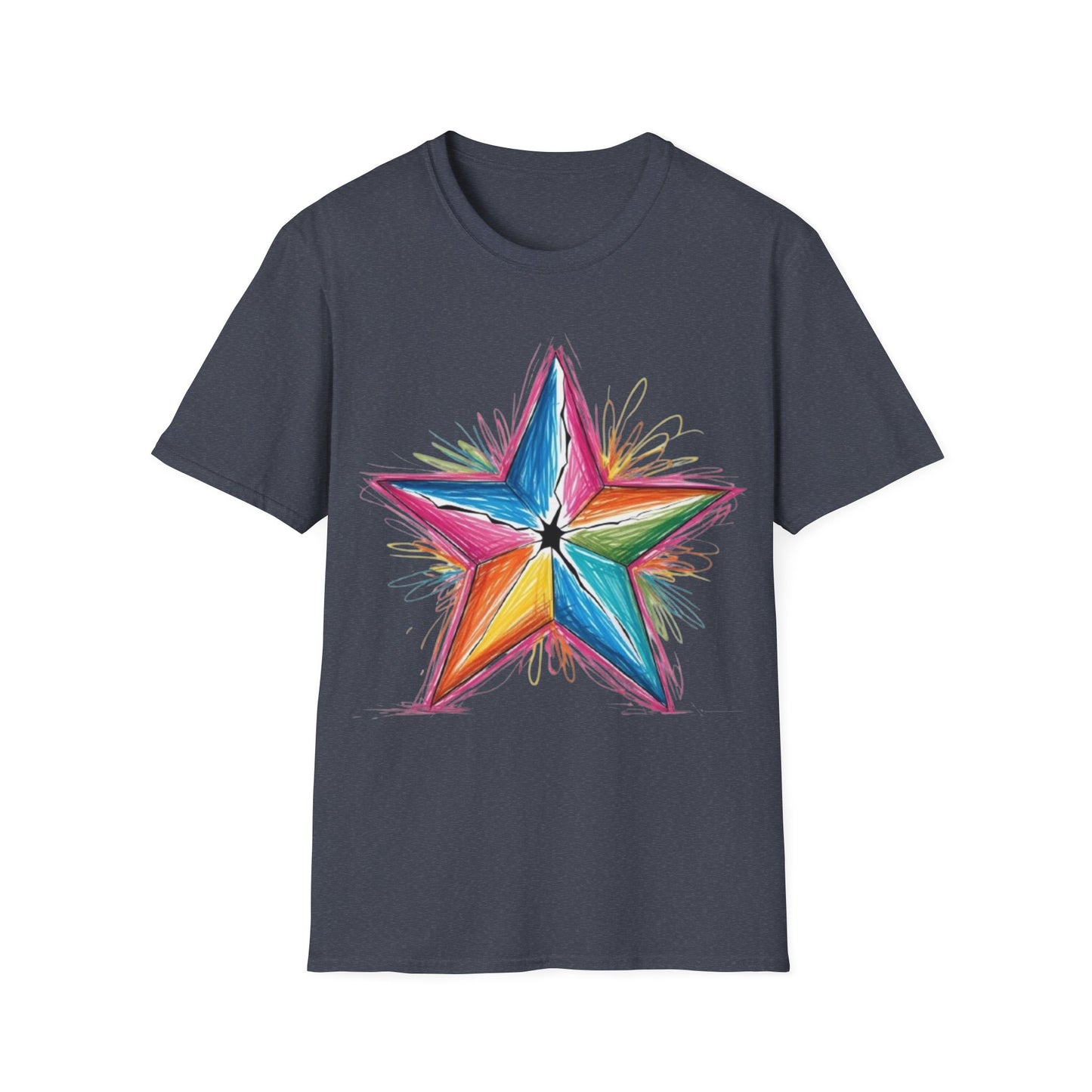 Vibrant Coloured Messy Star - Unisex T-Shirt