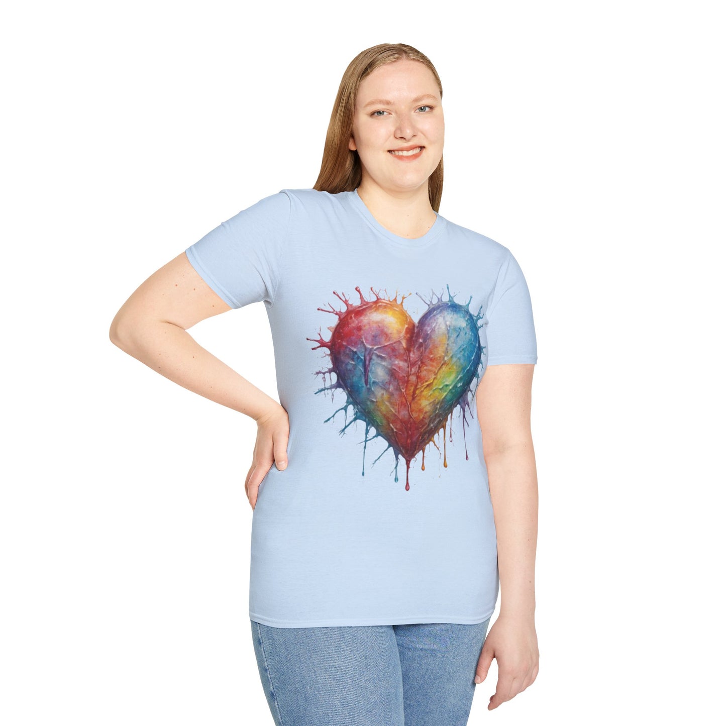 Colourful Messy Frozen Love Heart - Unisex T-Shirt