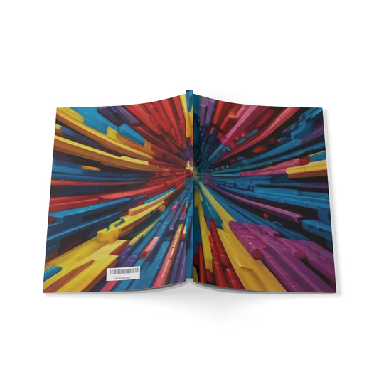 Colourful 3D Abstract Optical Illusion - Softcover Notebook, A5