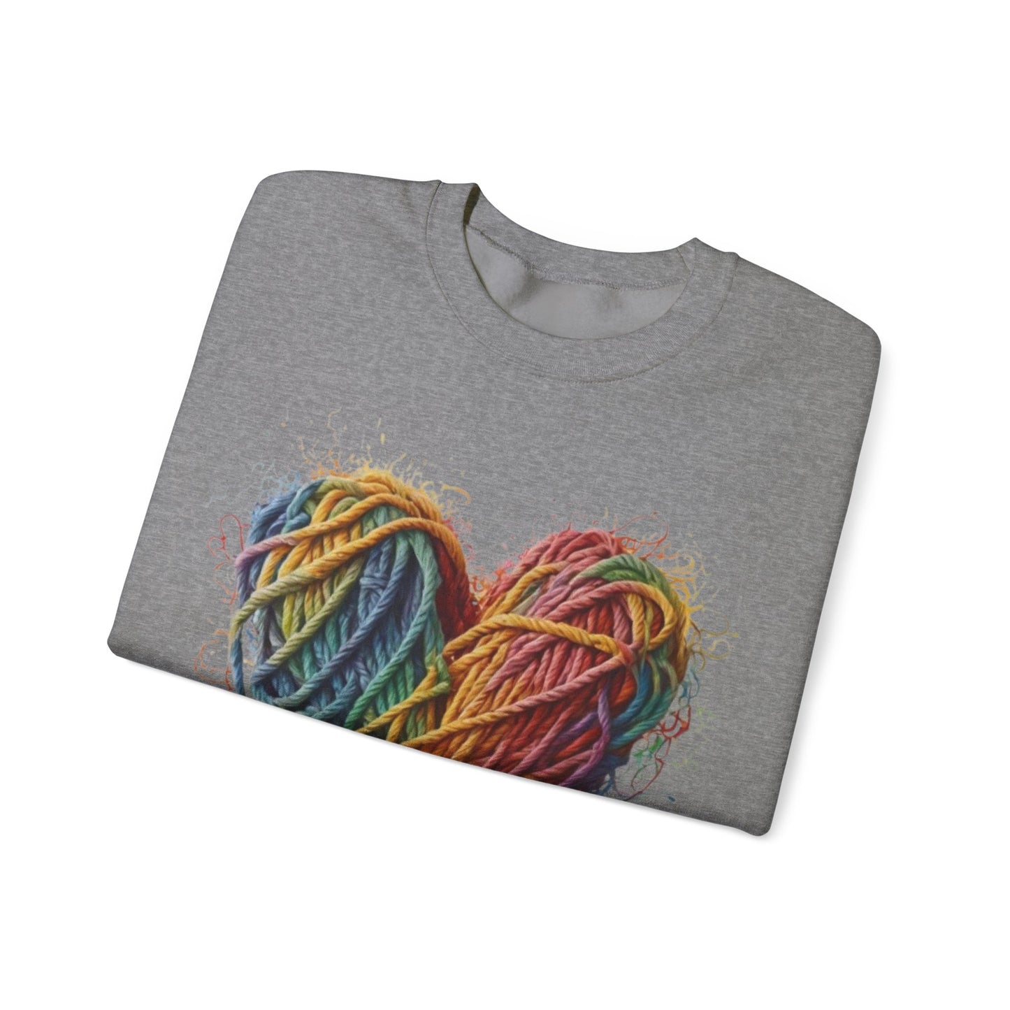 Multicoloured Ropes Love Heart - Unisex Crewneck Sweatshirt