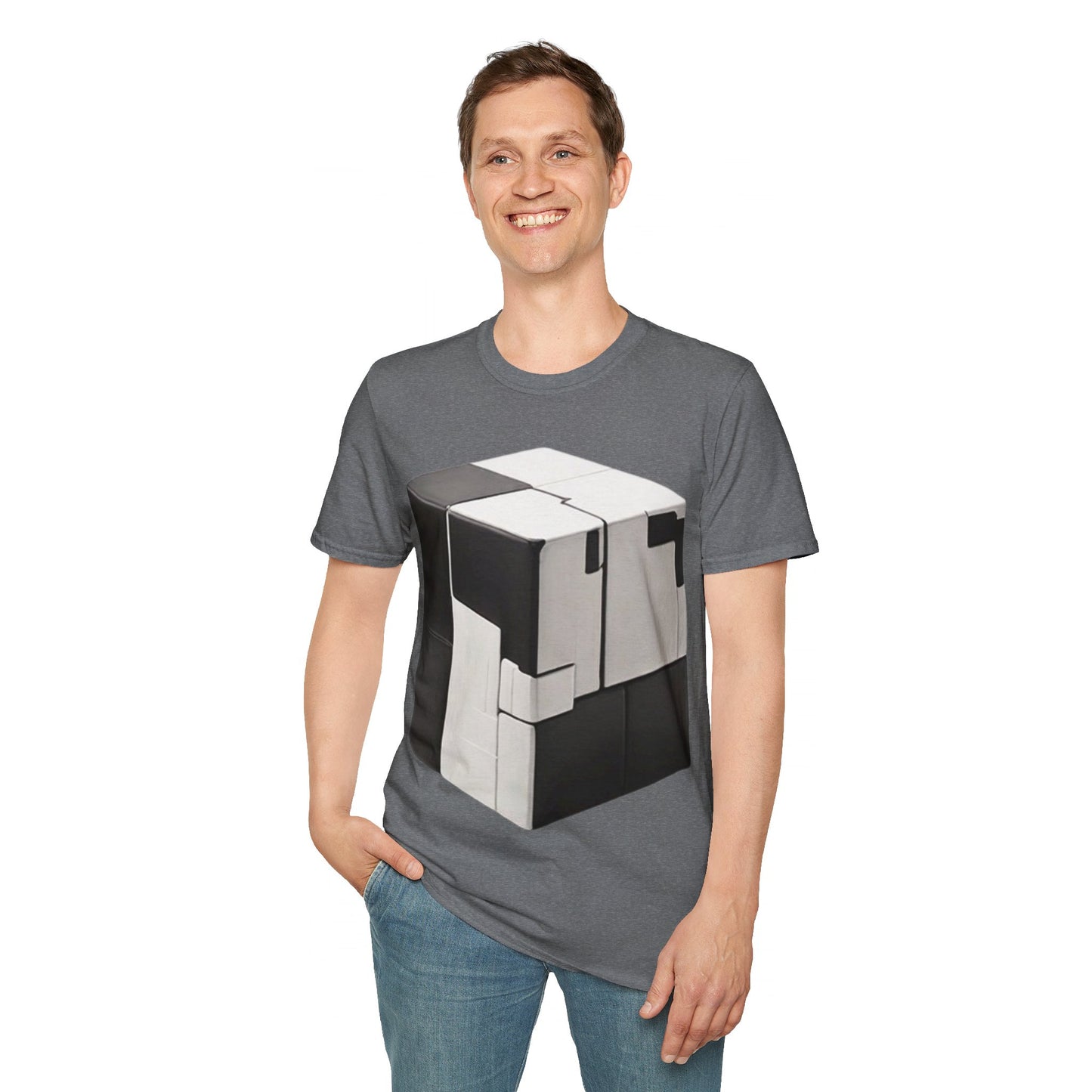 Black and White Cube - Unisex T-Shirt