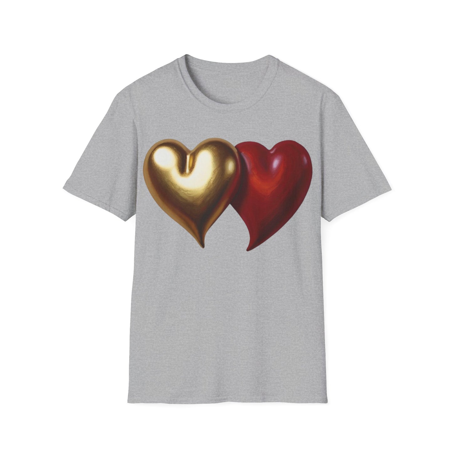 Gold And Red Love Heart - Unisex T-Shirt