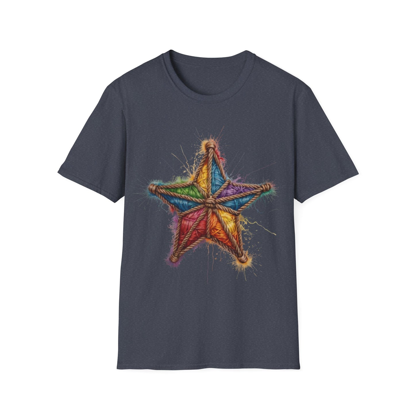 Multicoloured Star Rope Pattern - Unisex T-Shirt