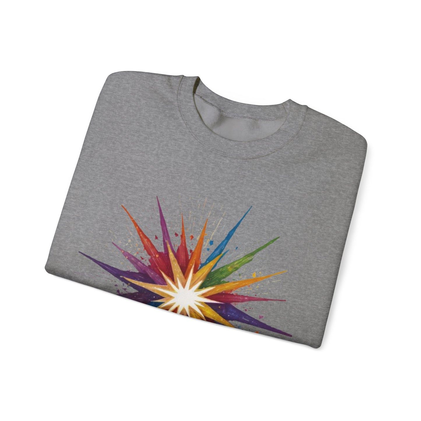 Colourful Exploding Star - Unisex Crewneck Sweatshirt