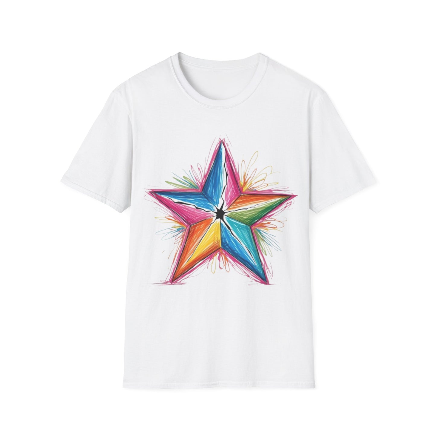 Vibrant Coloured Messy Star - Unisex T-Shirt