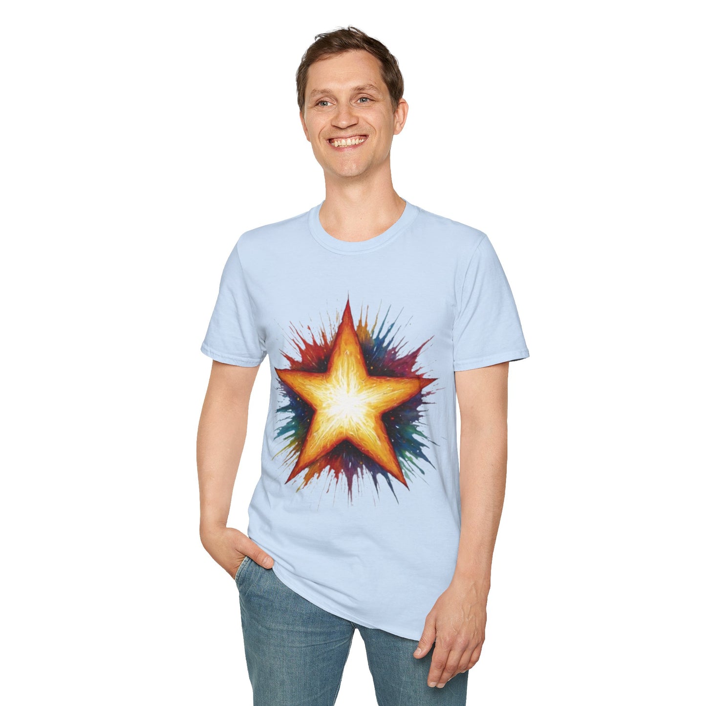 Burning Golden Star - Unisex T-Shirt