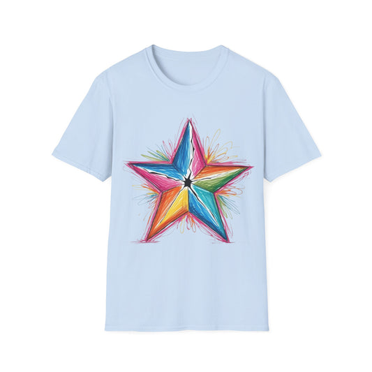 Vibrant Coloured Messy Star - Unisex T-Shirt