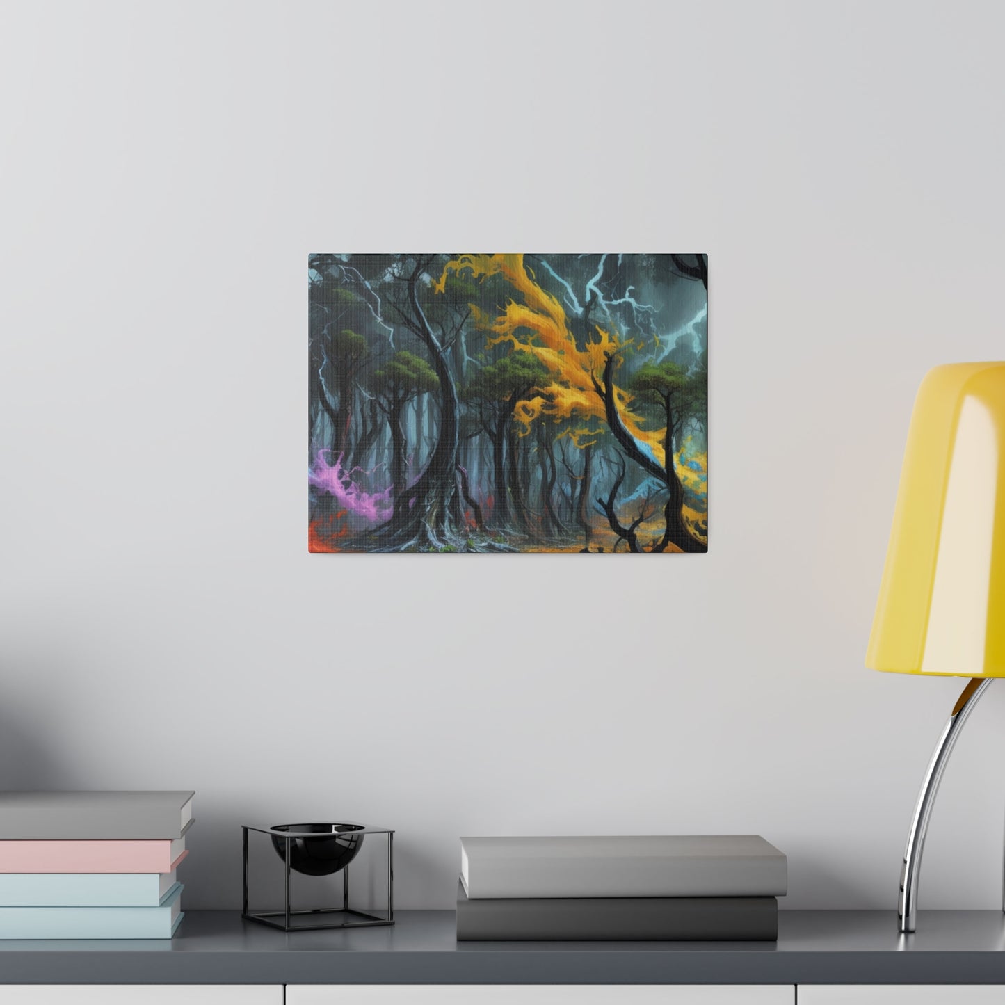 Messy Colourful Bending Trees Artwork - Matte Canvas, Stretched, 0.75"