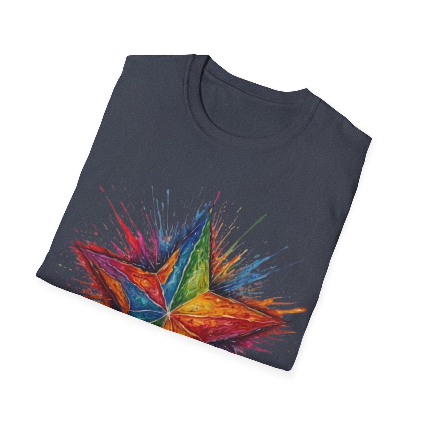 Burning Multicoloured Star - Unisex T-Shirt