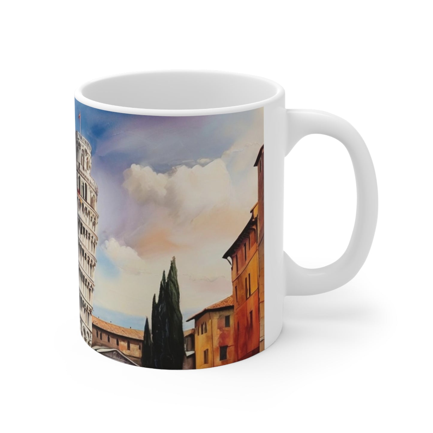 Leaning Tower of Pisa Artwork Mug - Ceramic Coffee Mug 11oz