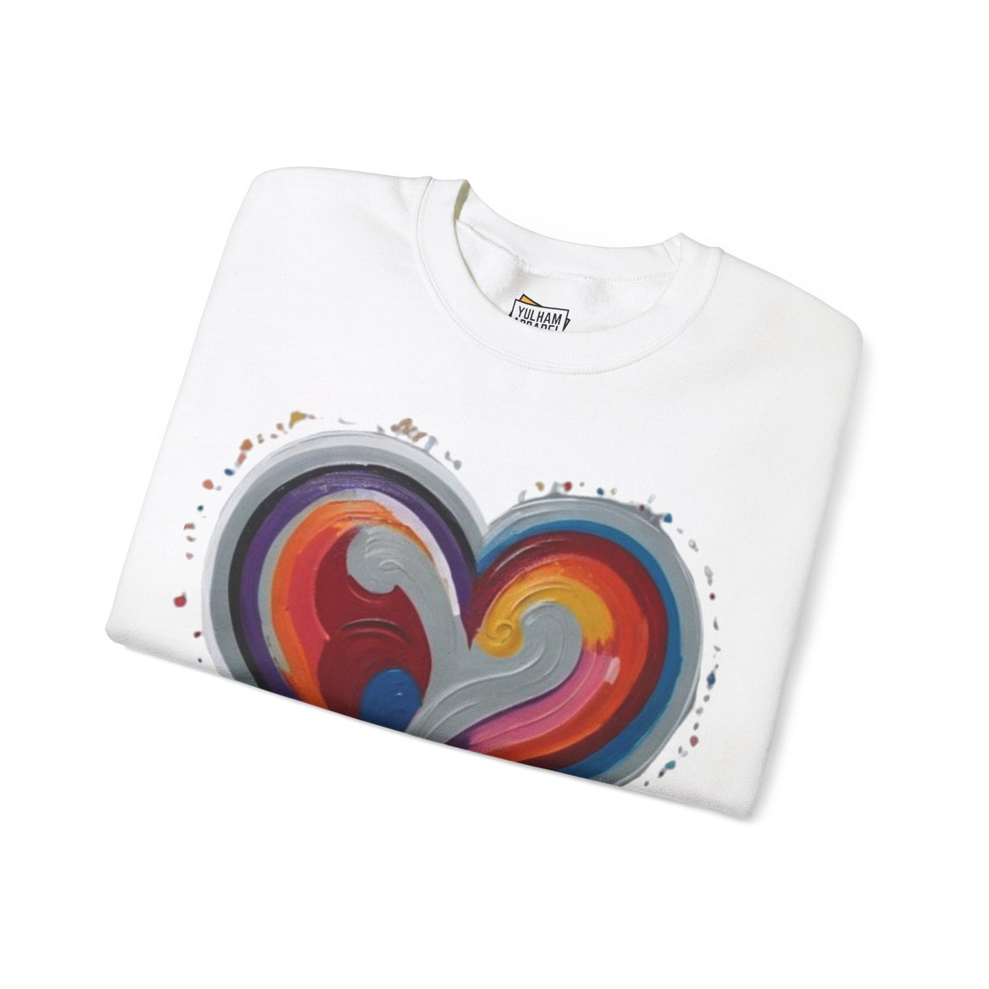 Colourful Grey Love Heart - Unisex Crewneck Sweatshirt