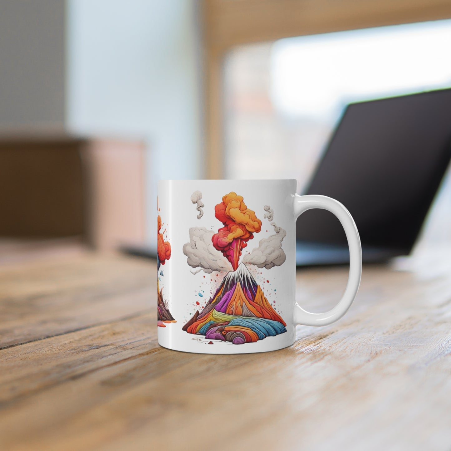 Colourful Messy Volcanos Mug - Ceramic Coffee Mug 11oz