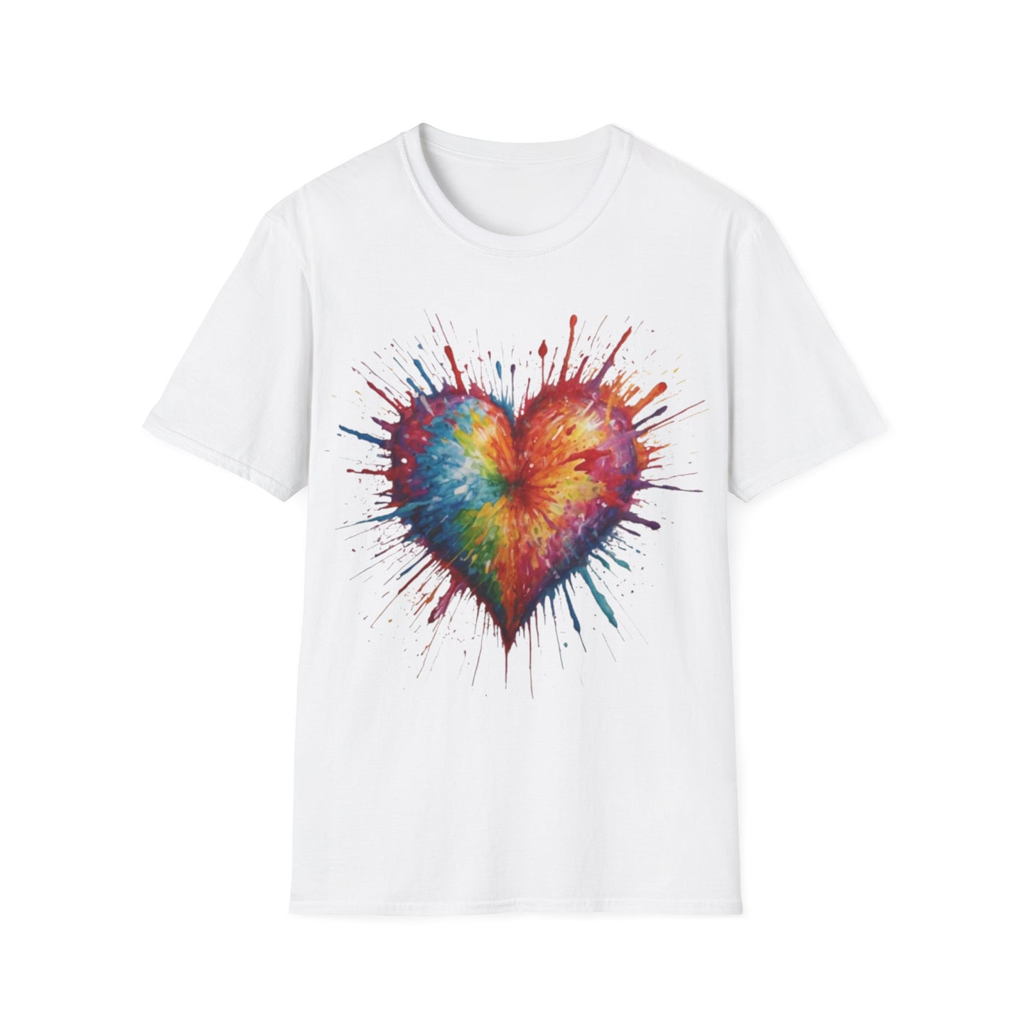 Colourful Messy Exploding Love Heart - Unisex T-Shirt