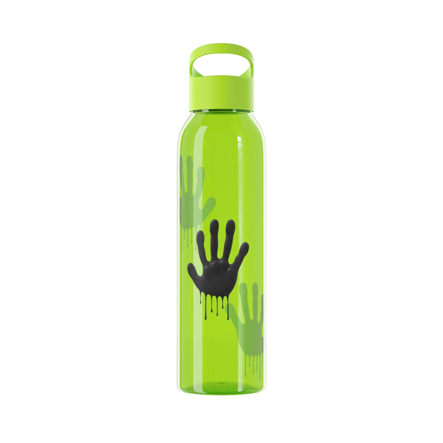 Black Hand Print Art - Sky Water Bottle