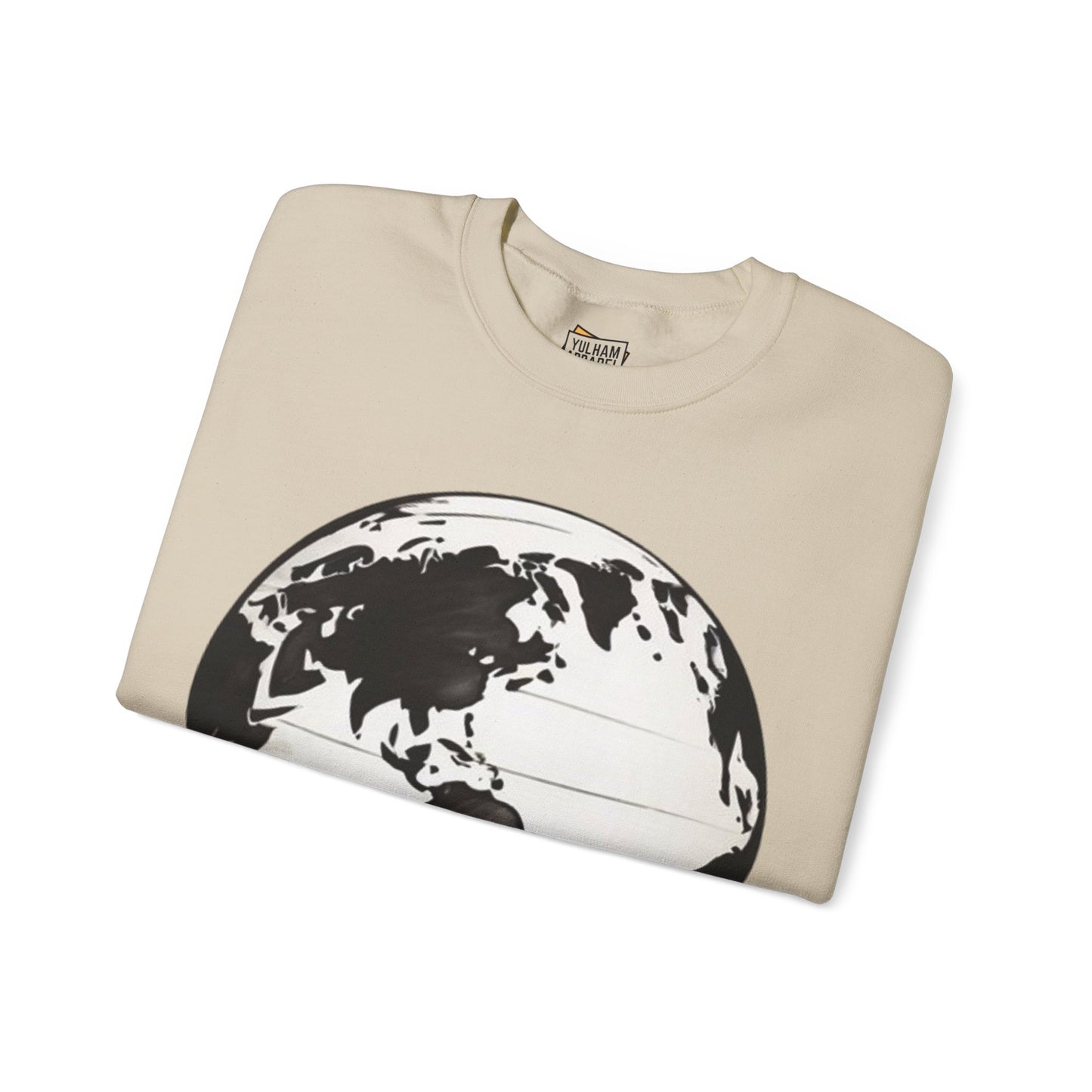 Black and White Earth Sphere - Unisex Crewneck Sweatshirt