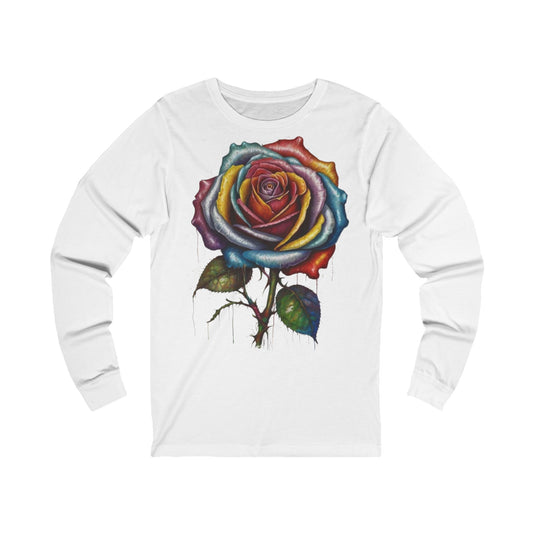 Messy Multicoloured Rose - Unisex Long Sleeve T-Shirt