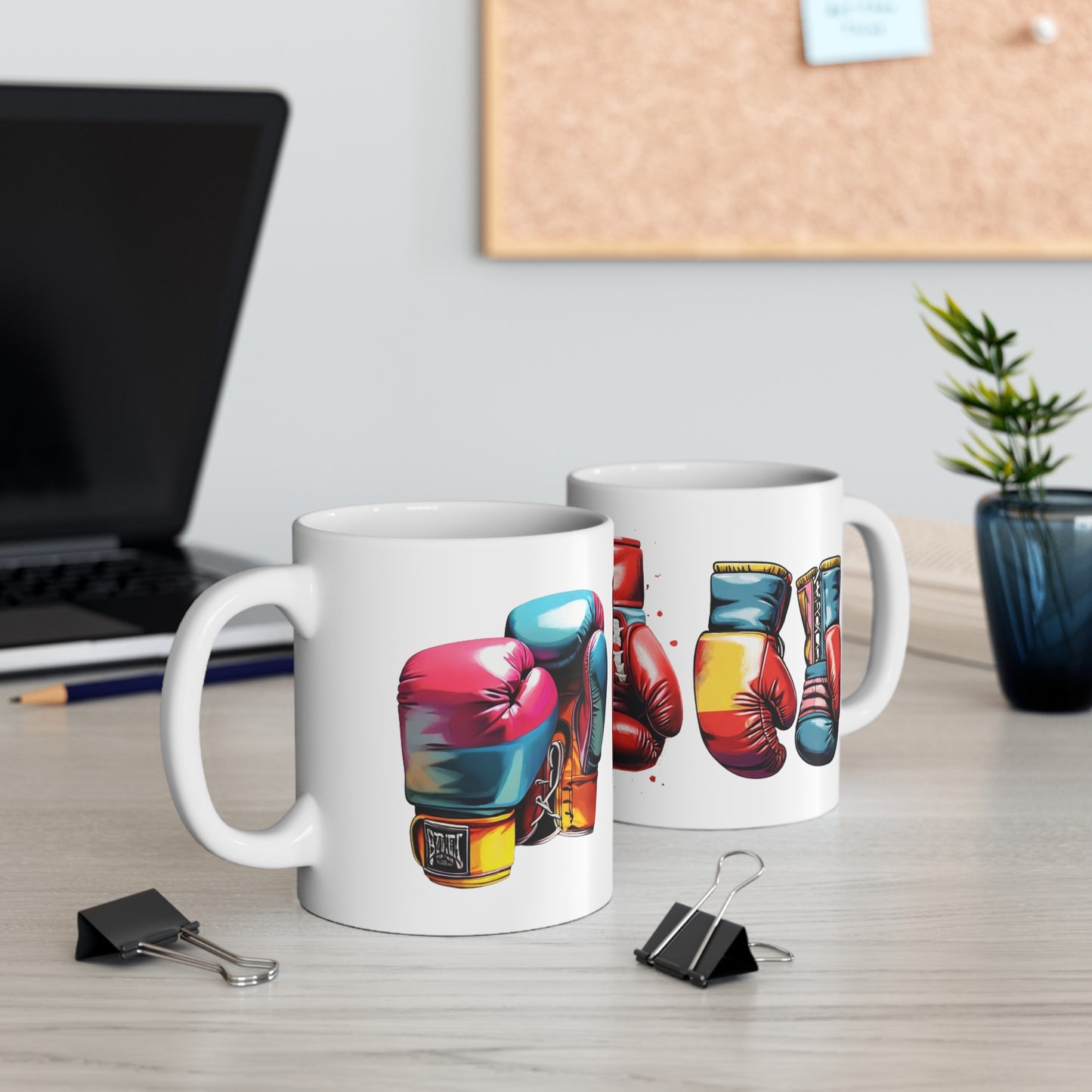 Colourful Boxing Gloves Art Mug - Ceramic Coffee Mug 11oz