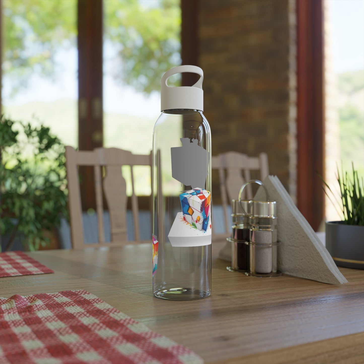 Colourful Cubes - Sky Water Bottle