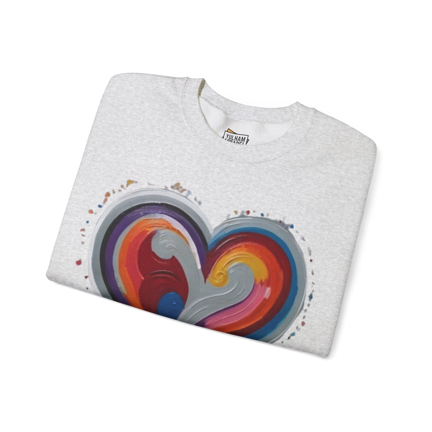 Colourful Grey Love Heart - Unisex Crewneck Sweatshirt