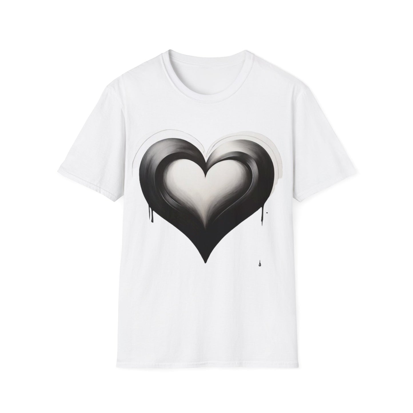 Black and White Heart - Unisex T-Shirt