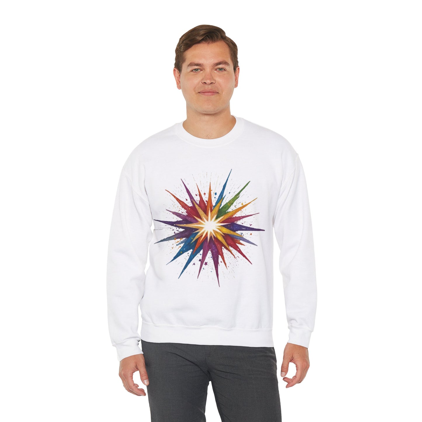 Colourful Exploding Star - Unisex Crewneck Sweatshirt