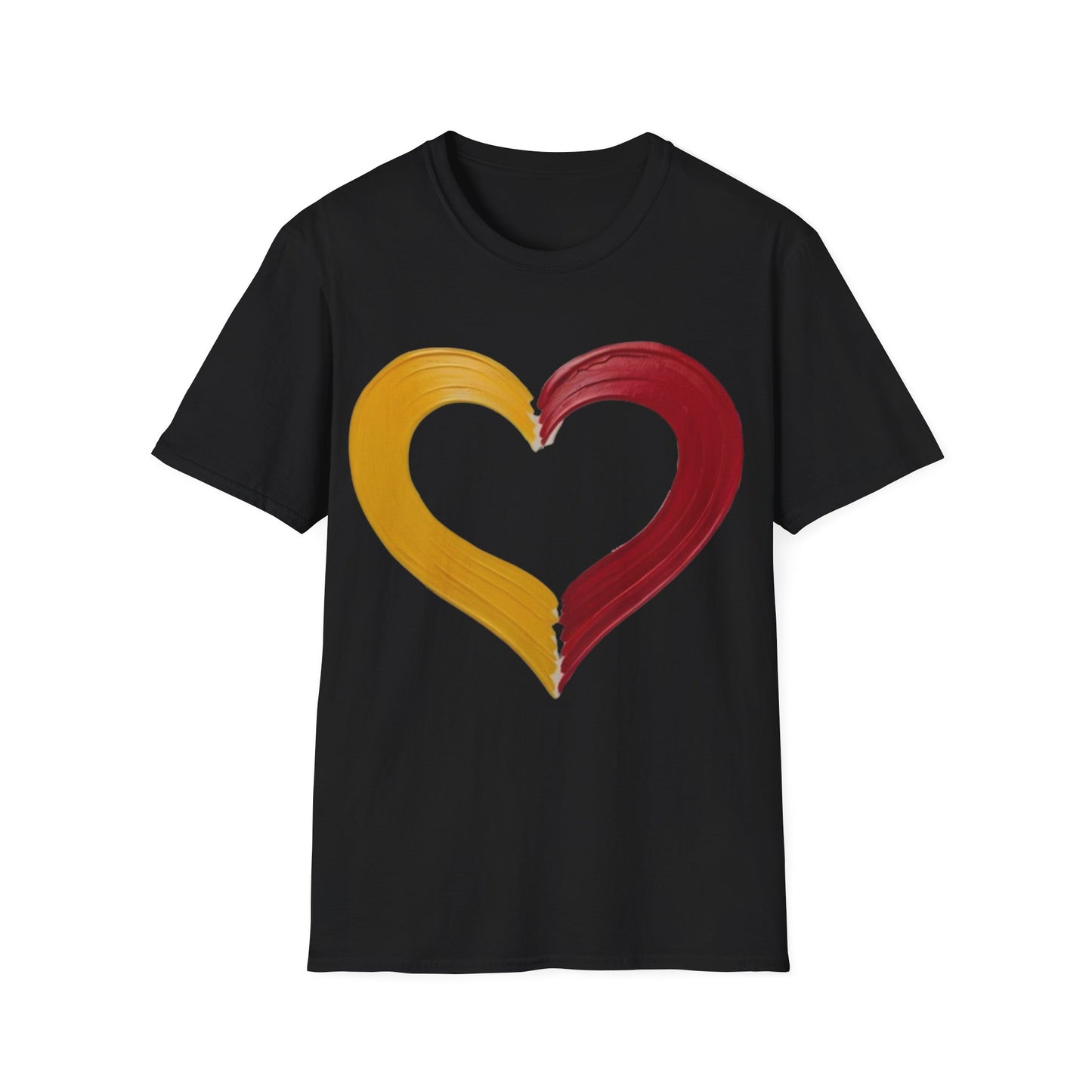 Yellow And Red Paint Love Heart - Unisex T-Shirt