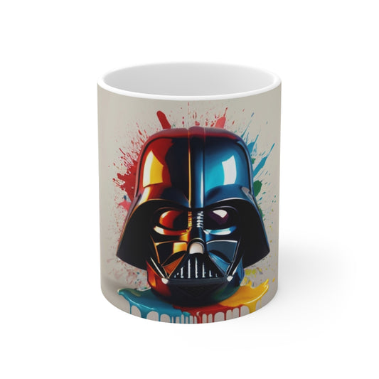 Darth Vader Paint Splatter Mug - Ceramic Coffee Mug 11oz