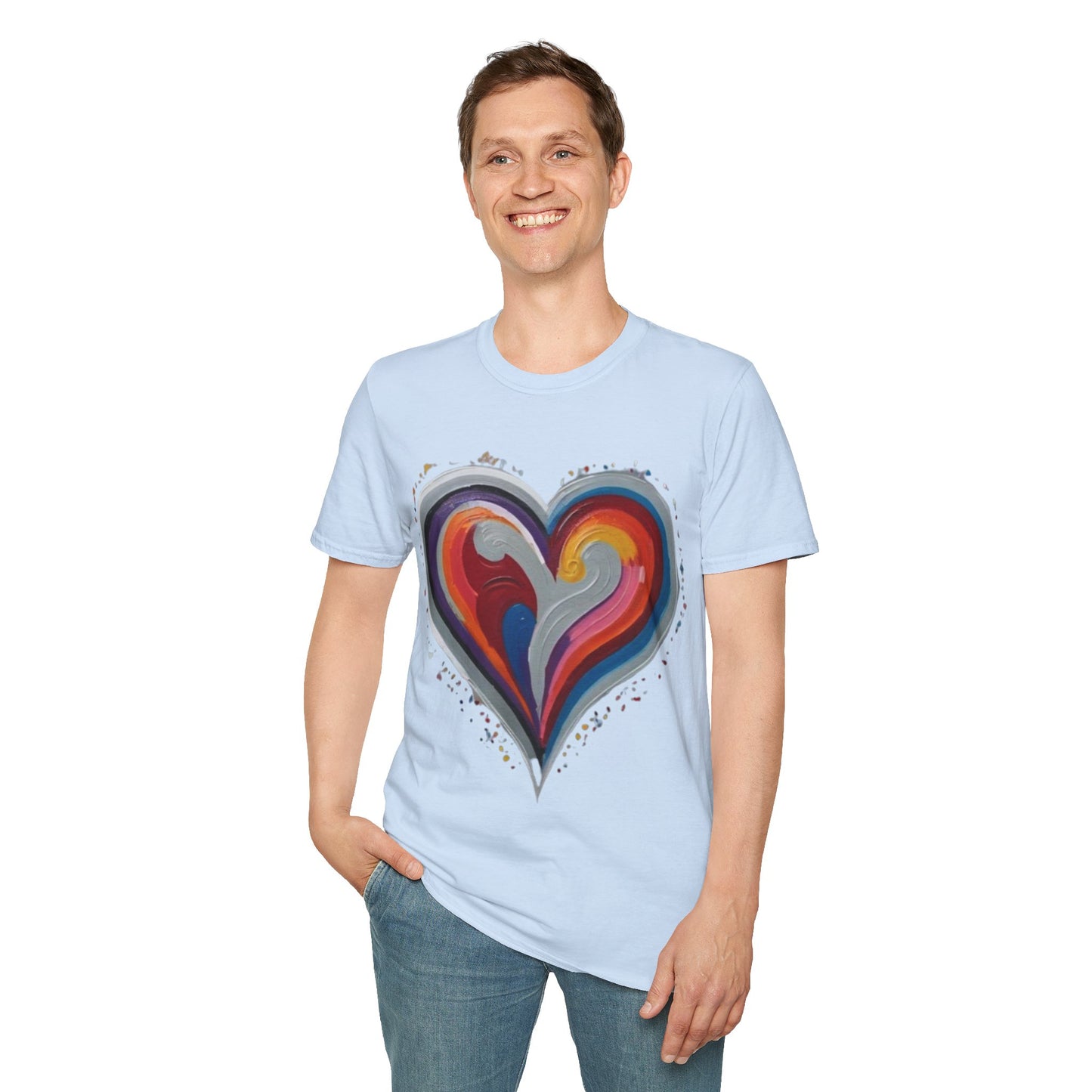 Colourful Grey Love Heart - Unisex T-Shirt