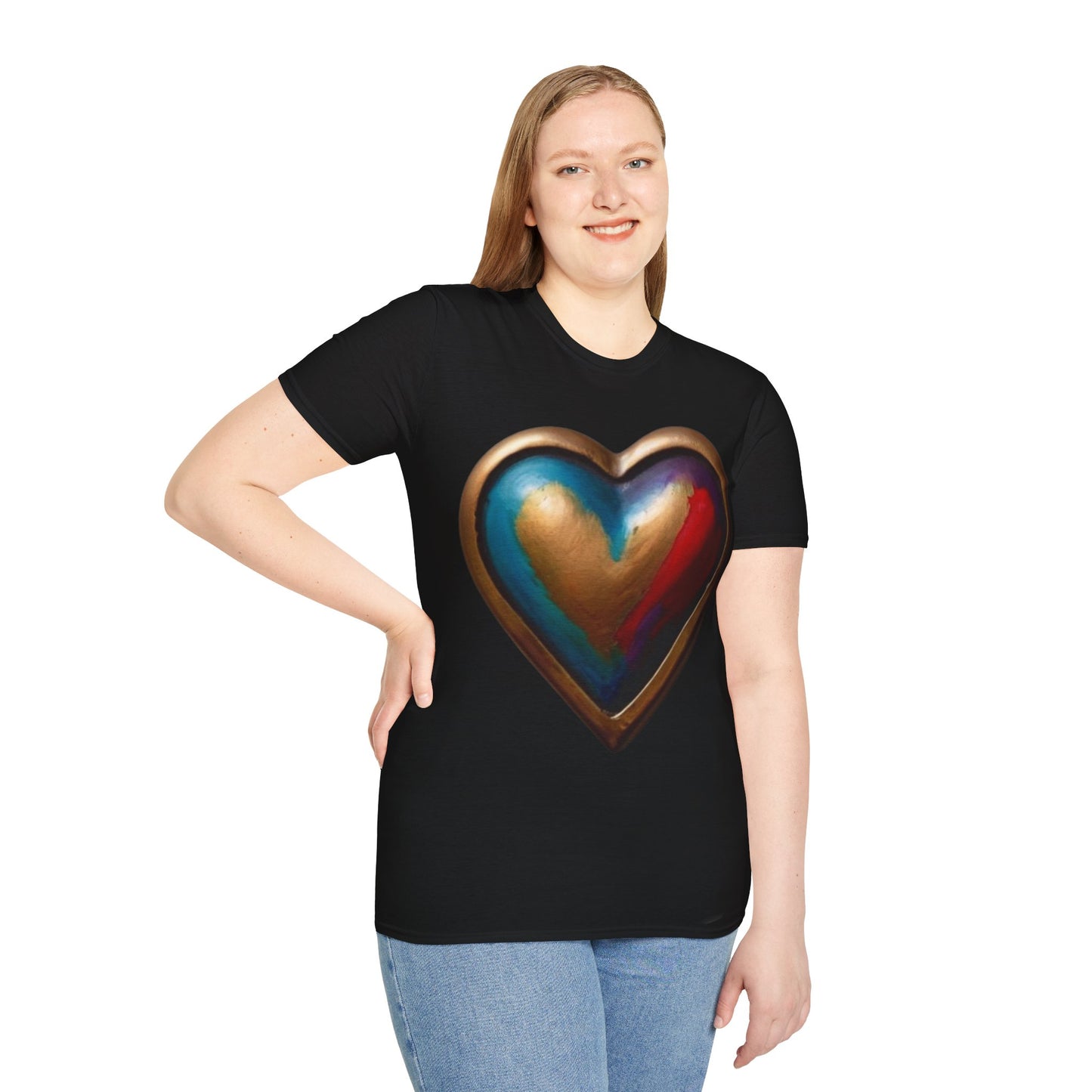 Bronze Colourful Love Heart - Unisex T-Shirt