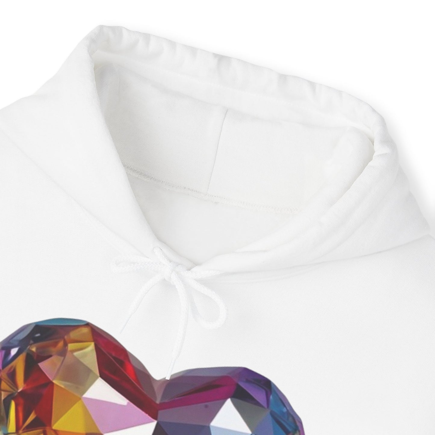 Multicoloured Crystal Love Heart - Unisex Hooded Sweatshirt