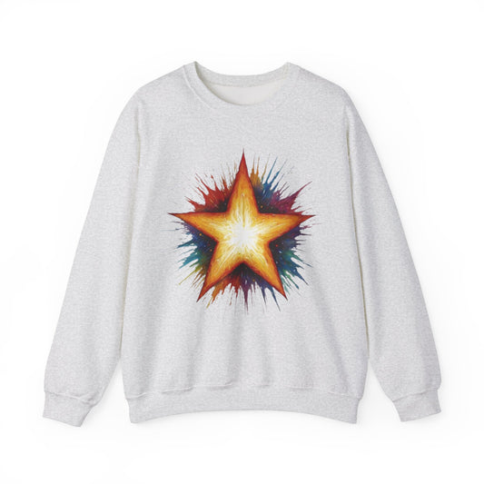 Burning Golden Star - Unisex Crewneck Sweatshirt