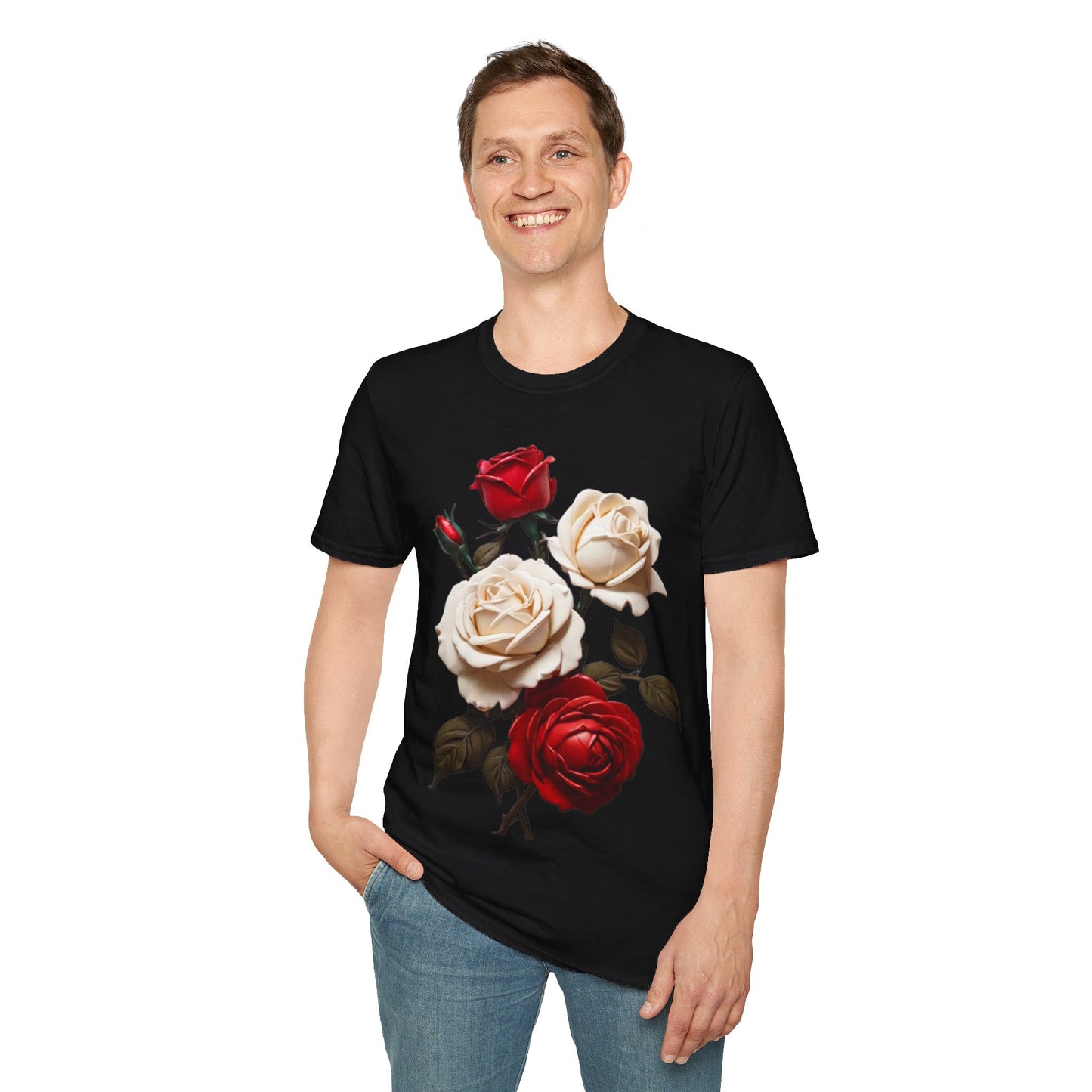 Red and White Roses - Unisex T-Shirt