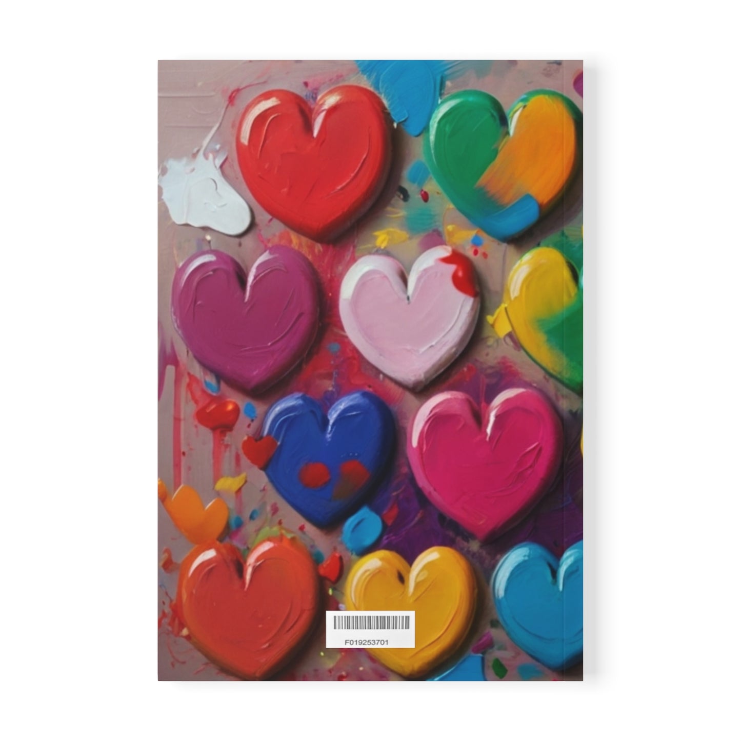 Painted Love Hearts - Softcover Notebook, A5