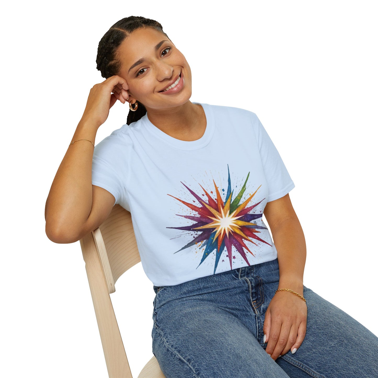 Colourful Exploding Star - Unisex T-Shirt