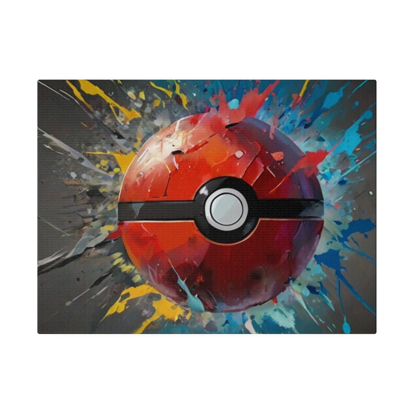 Shattering Colourful Poke-Ball - Matte Canvas, Stretched, 0.75"