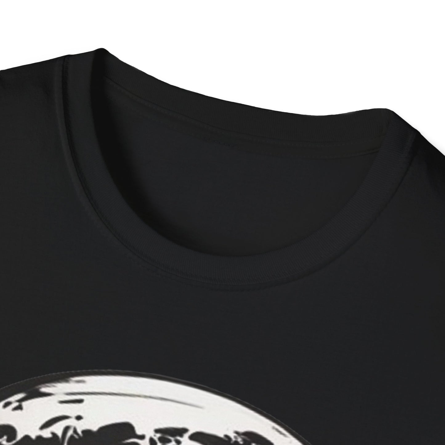 Black and White Earth Sphere Sketch - Unisex T-Shirt