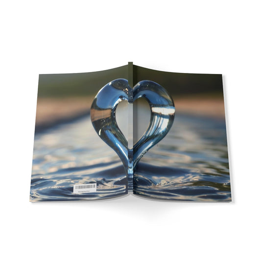 Water Love Heart - Softcover Notebook, A5