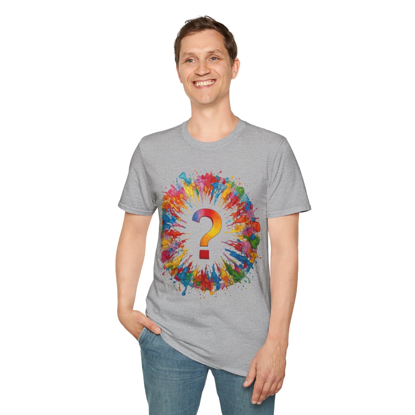 Colourful Messy Question Mark - Unisex T-Shirt