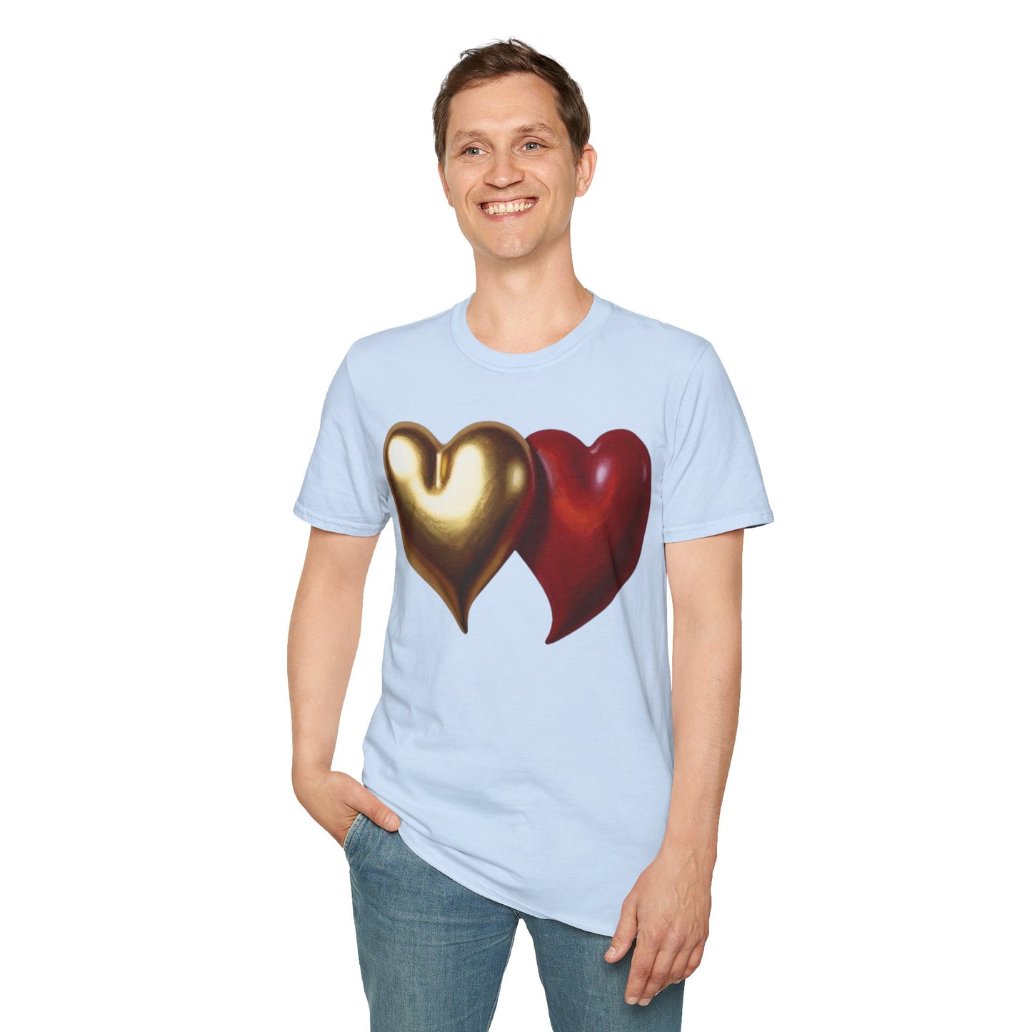 Gold And Red Love Heart - Unisex T-Shirt