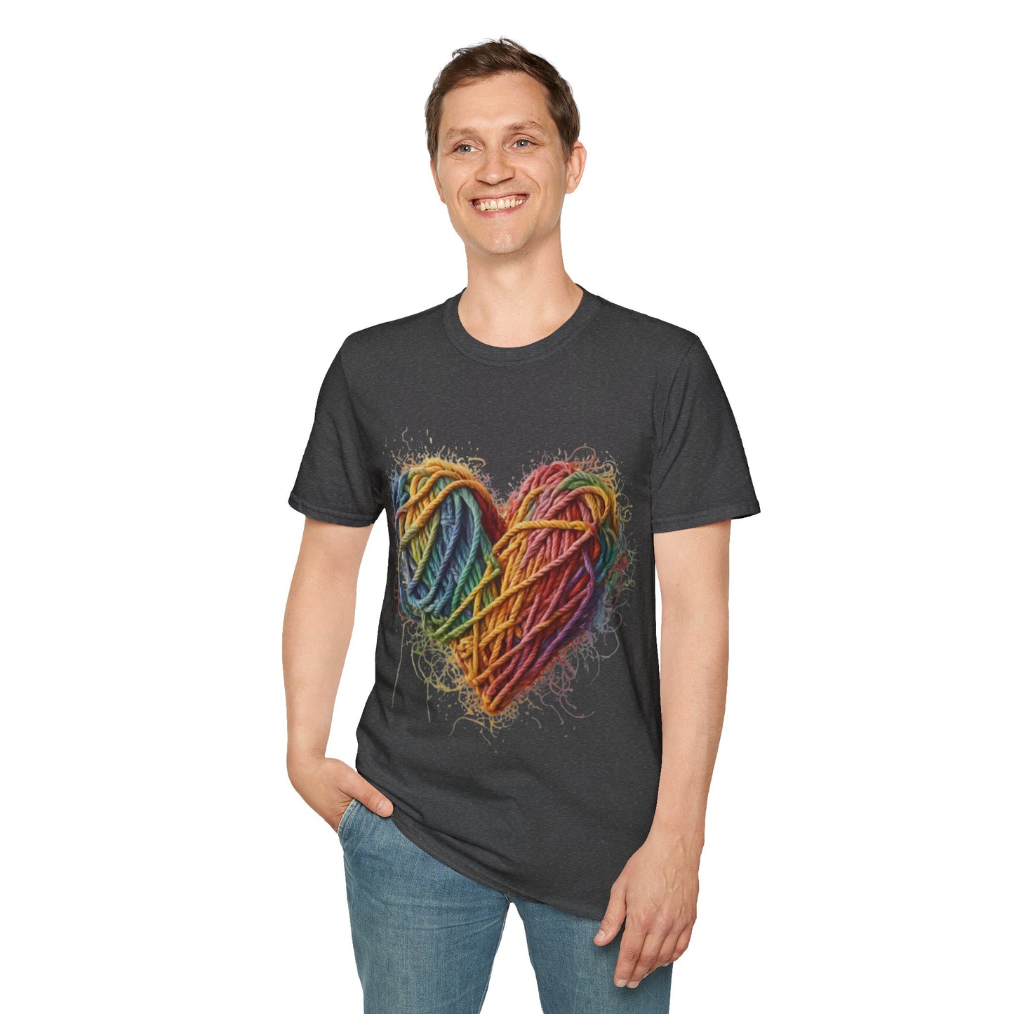 Multicoloured Ropes Love Heart - Unisex T-Shirt