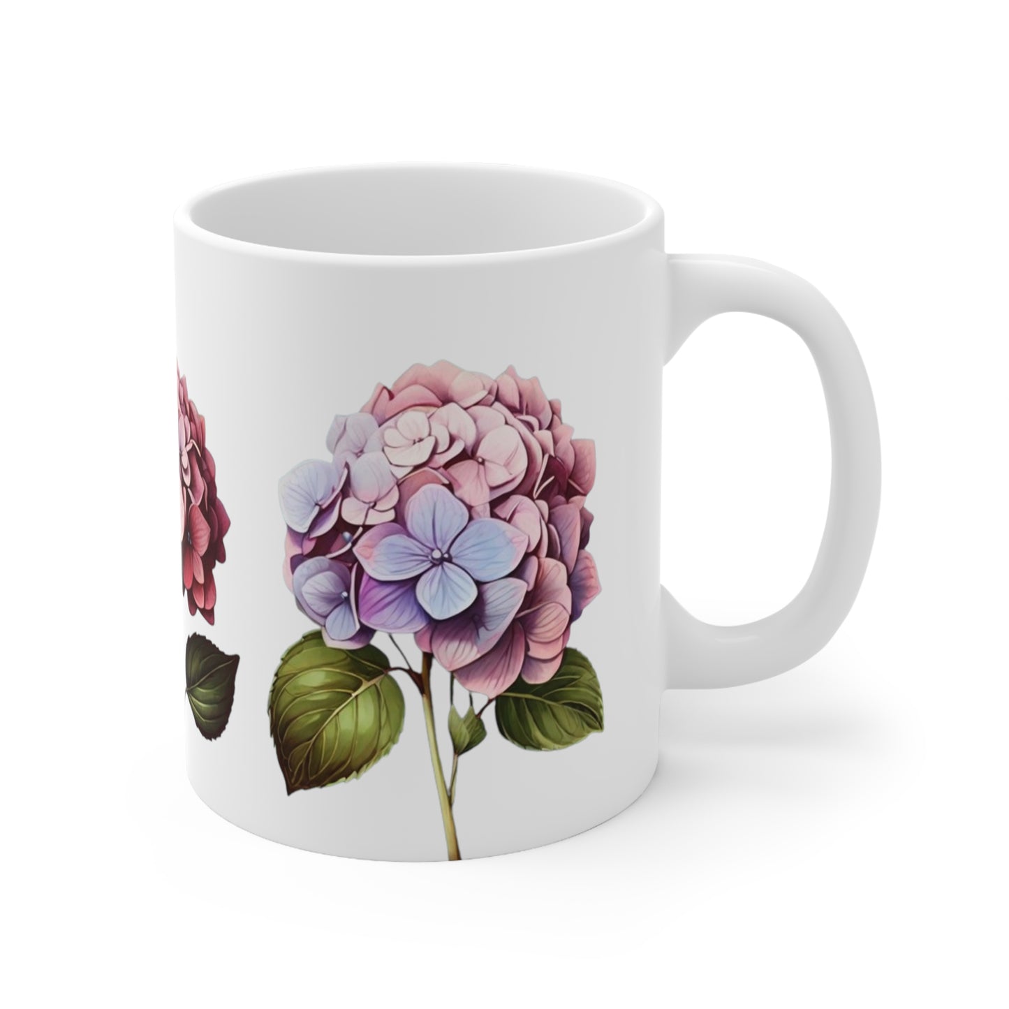 Hydrangea Flower Mug - Ceramic Coffee Mug 11oz